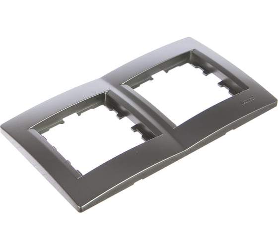 Изображение товара Двухместная горизонтальная рамка Lezard KARINA без вставок, матовое серебро 707-4300-147