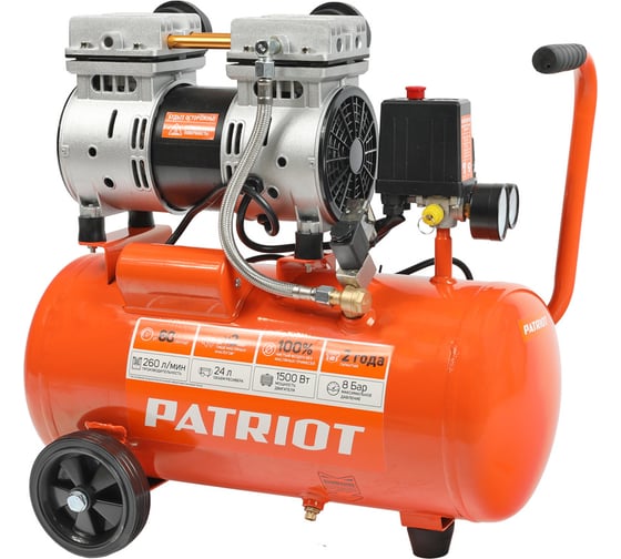 Изображение товара Поршневой безмасляный компрессор PATRIOT WO 24-260S 525301921