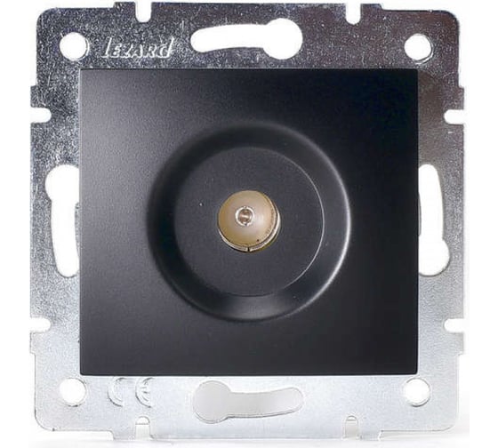 Изображение товара Розетка ТВ Lezard KARINA проходная, чёрный бархат 707-4288-129
