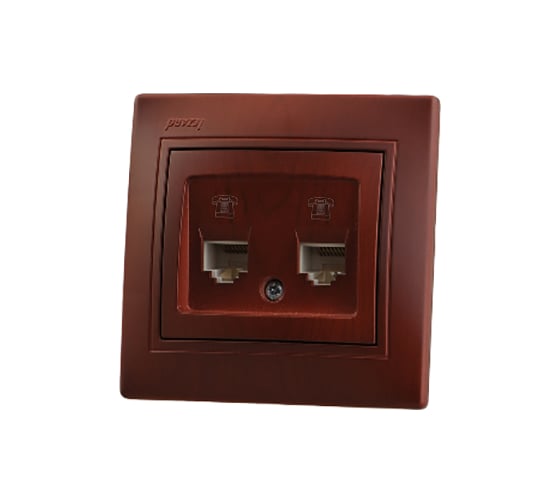 Изображение товара Двойная телефонная розетка Lezard MIRA, евро, вишня 701-0601-138