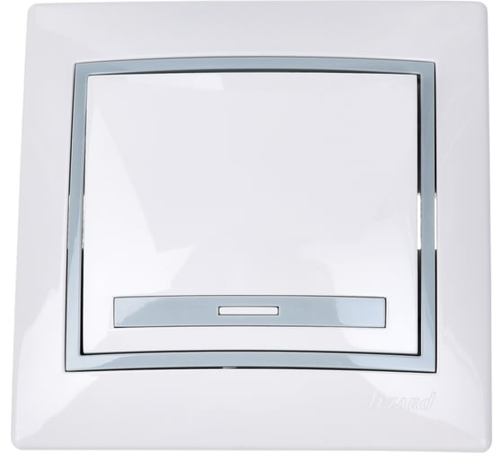 Изображение товара Выключатель Lezard MIRA белый с серой вставкой 701-0215-100