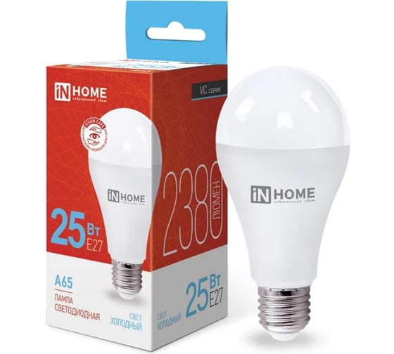 Изображение товара Светодиодная лампа IN HOME LED-A65-VC 25Вт 230В Е27 6500К 2380Лм 4690612024103
