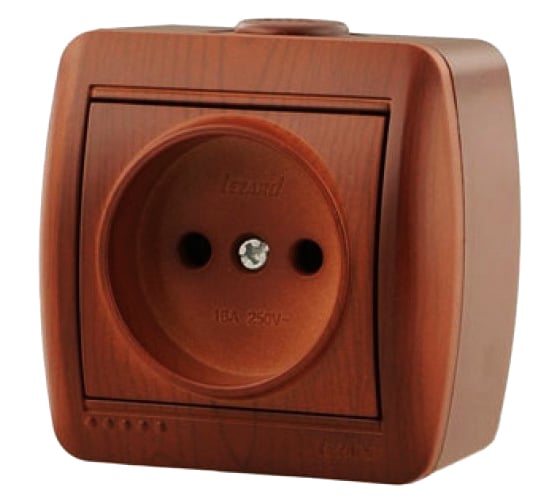 Изображение товара Розетка Lezard NATA без заземления, керамика, вишня 710-0600-121