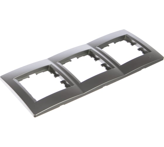 Изображение товара Трехместная горизонтальная рамка Lezard KARINA без вставки, матовое серебро 707-4300-148