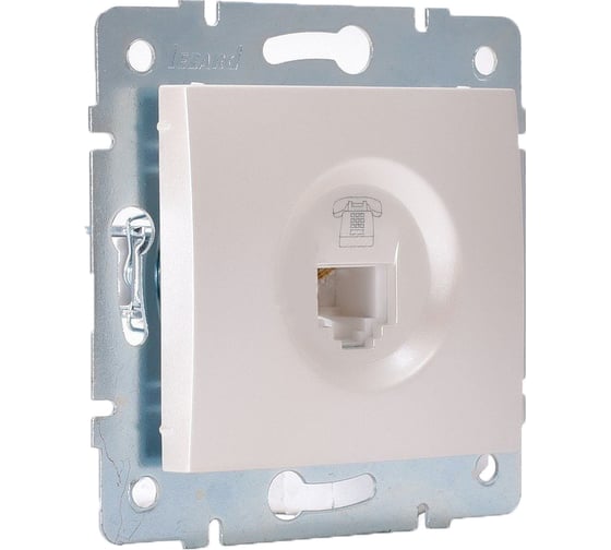 Изображение товара Телефонная розетка Lezard, KARINA, евро, жемчужно-белый перламутр, 707-3088-137