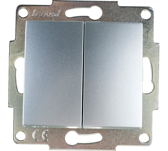 Изображение товара Двойной выключатель Lezard KARINA матовое серебро, 707-4388-101