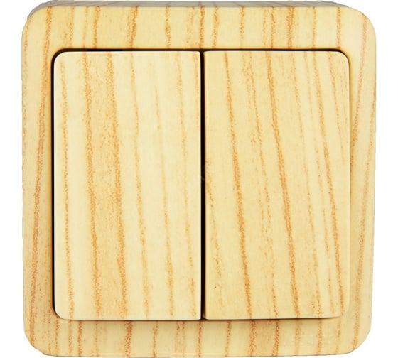 Изображение товара Двойной выключатель Lezard VIOLA белёный дуб 751-5200-101