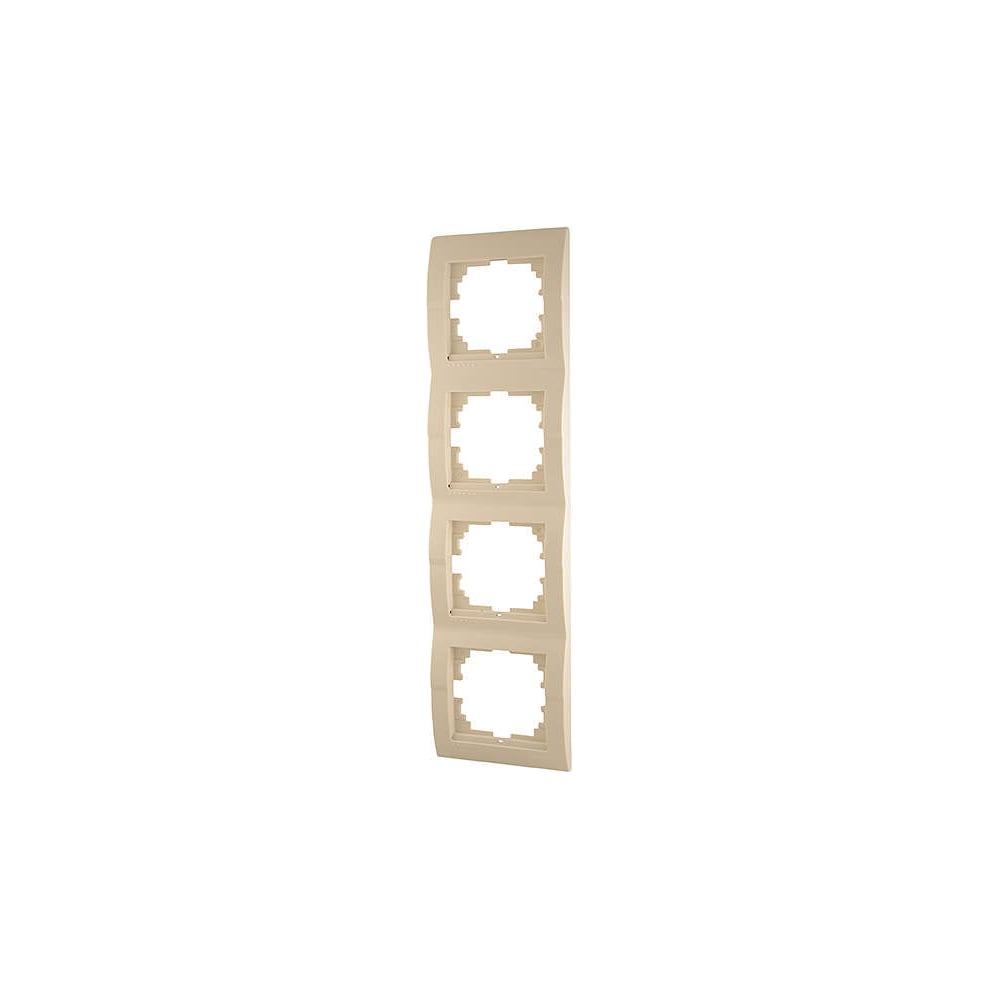 Четырехместная вертикальная рамка lezard deriy жемчужно-белая металлик 702-3000-154 - фото 1