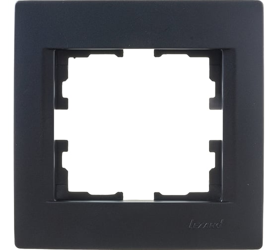 Изображение товара Одноместная горизонтальная рамка Lezard KARINA, без вставок, чёрный бархат 707-4200-146