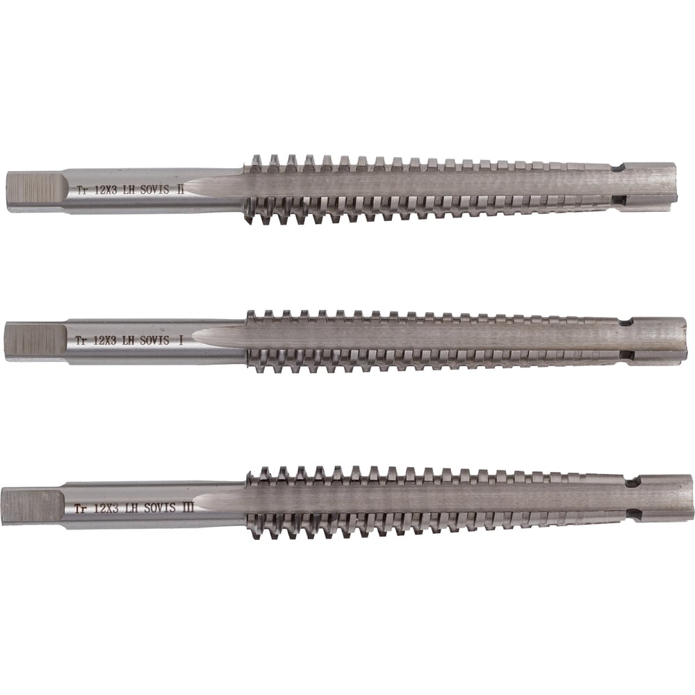 Изображение товара Метчик трапецеидальный SOVIS левый комплект 3 шт Tr 12x3 LH H7 L=115