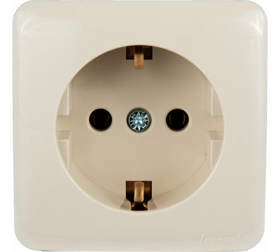 Изображение товара Розетка Lezard VIOLA с заземлением, керамика, крем 751-0300-122