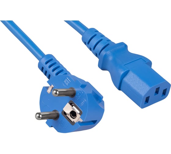 Изображение товара Кабель питания компьютера Cabeus (Schuko+C13) (3x0.75), синий, 1.8м PC-186-VDE-1.8M-BL