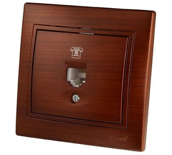 Изображение товара Телефонная розетка Lezard MIRA, евро, махагон, 701-0505-137