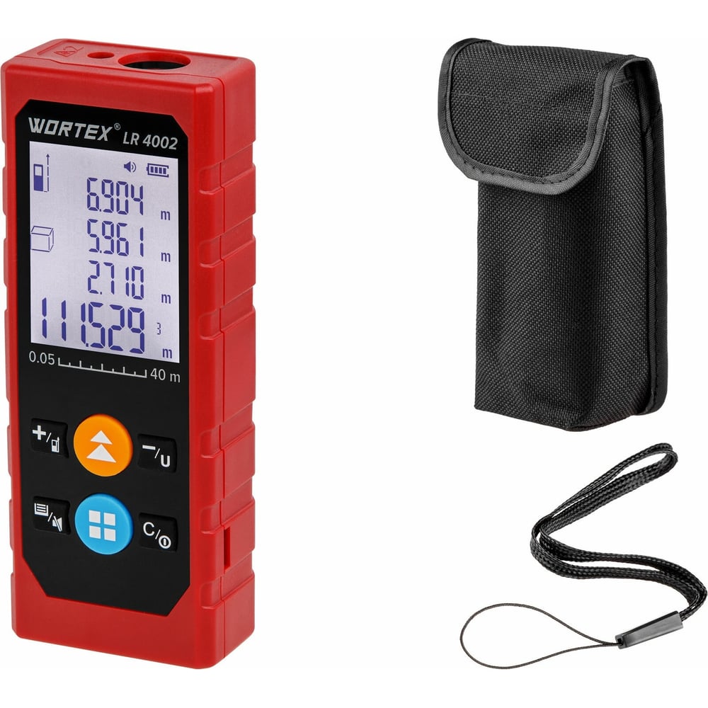 Изображение товара Лазерный дальномер WORTEX LR 4002 с функциями Пифагора и площади до 40 метров