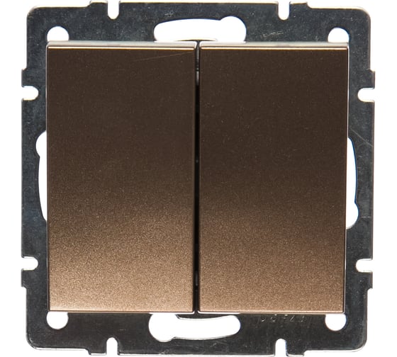 Изображение товара Выключатель Lezard RAIN, 2-й, бронза, матовый, 703-3188-101
