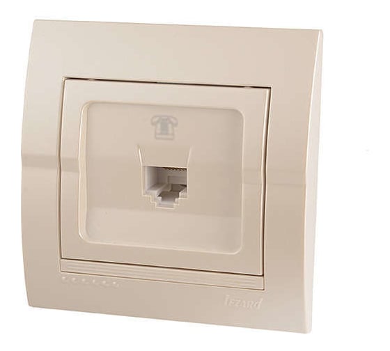 Изображение товара Телефонная розетка Lezard DERIY, евро, жемчужно-белая металлик 702-3030-137