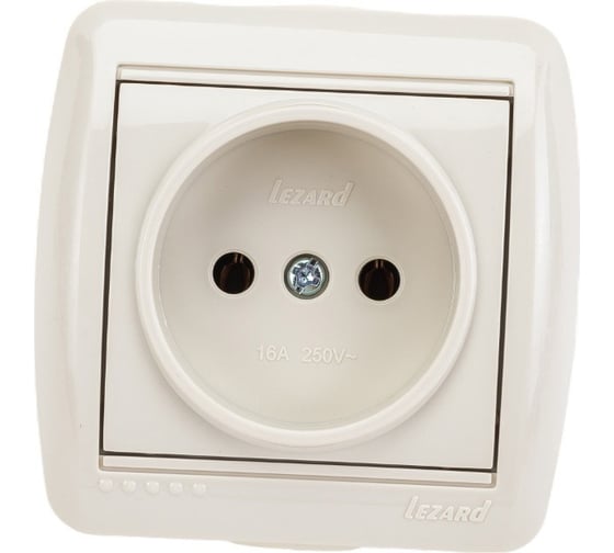 Изображение товара Розетка Lezard NATA без заземления, керамика, кремовый 710-0300-121