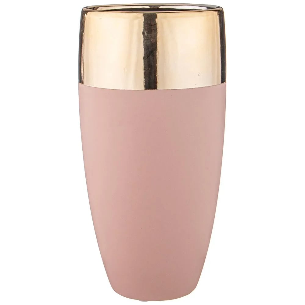 Изображение товара Ваза керамическая Bronco 13x13x26 см розово-золотая