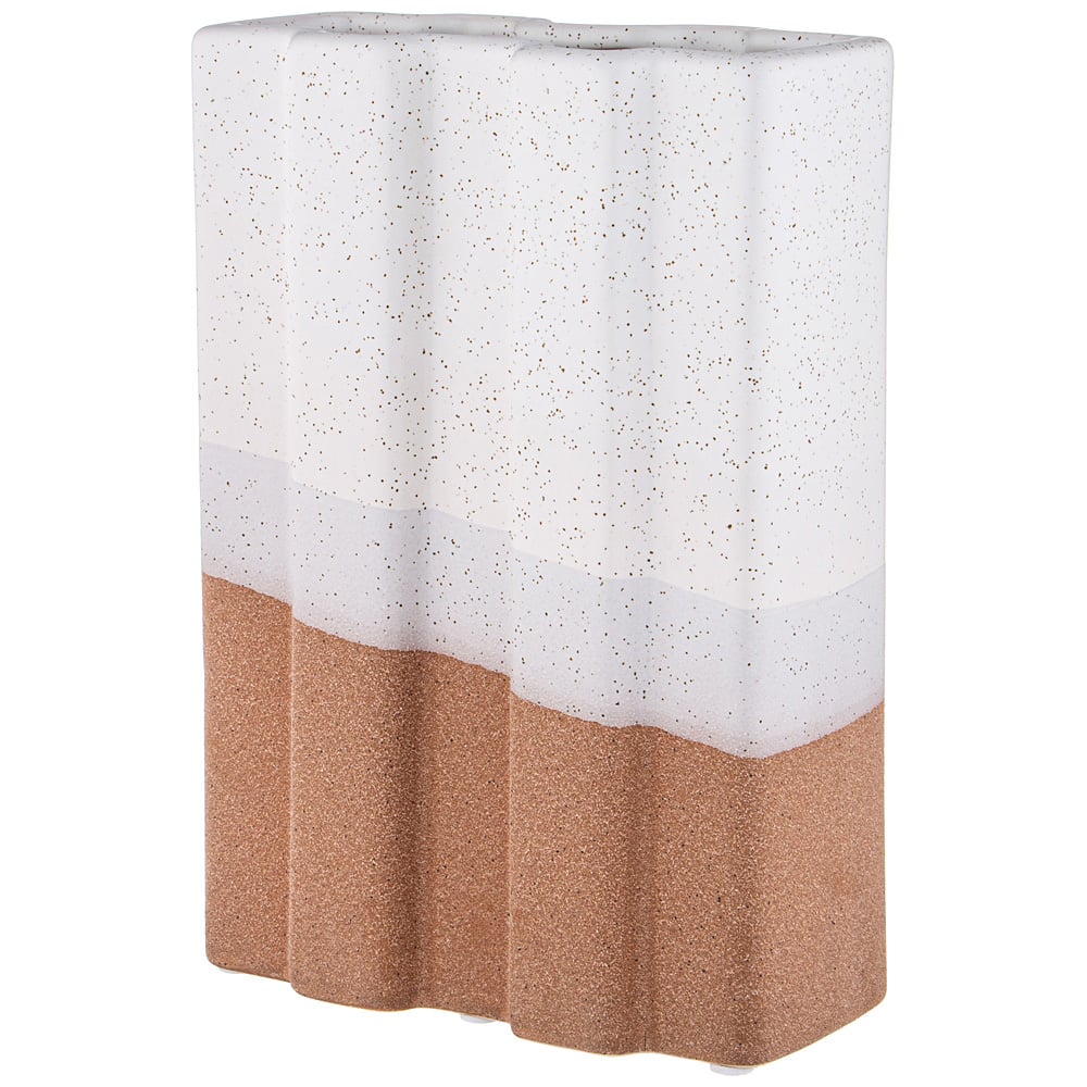 Изображение товара Керамическая ваза Bronco 17x9.5x24 см белый коричневый