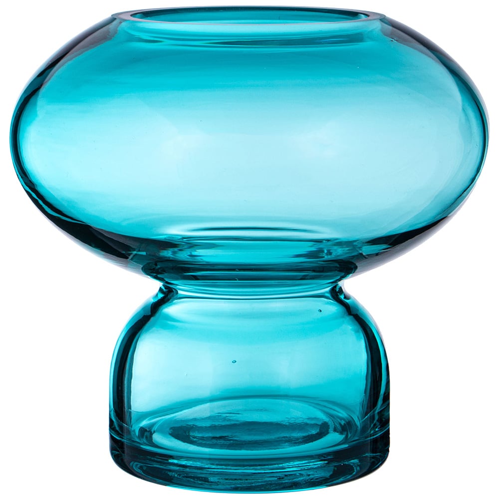 Изображение товара Стеклянная ваза Bronco D'ARTE BLUE 15x15x13.5 см прозрачная синяя