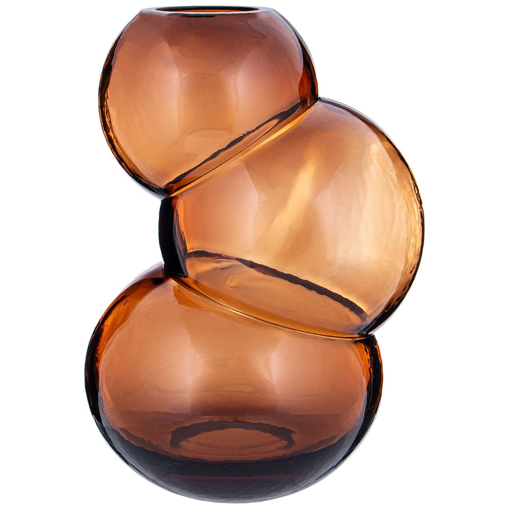Изображение товара Ваза Bronco VISION BROWN стеклянная 185х185х260 мм для цветов интерьера