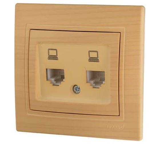 Изображение товара Двойная компьютерная розетка Lezard MIRA ясень 701-4747-141