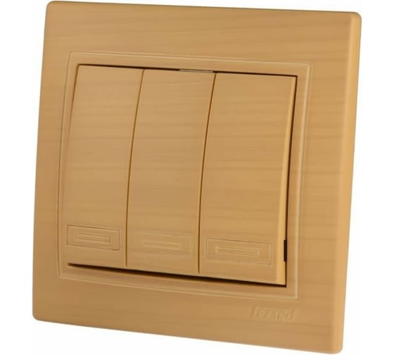 Изображение товара Тройной выключатель Lezard MIRA ясень 701-4747-109