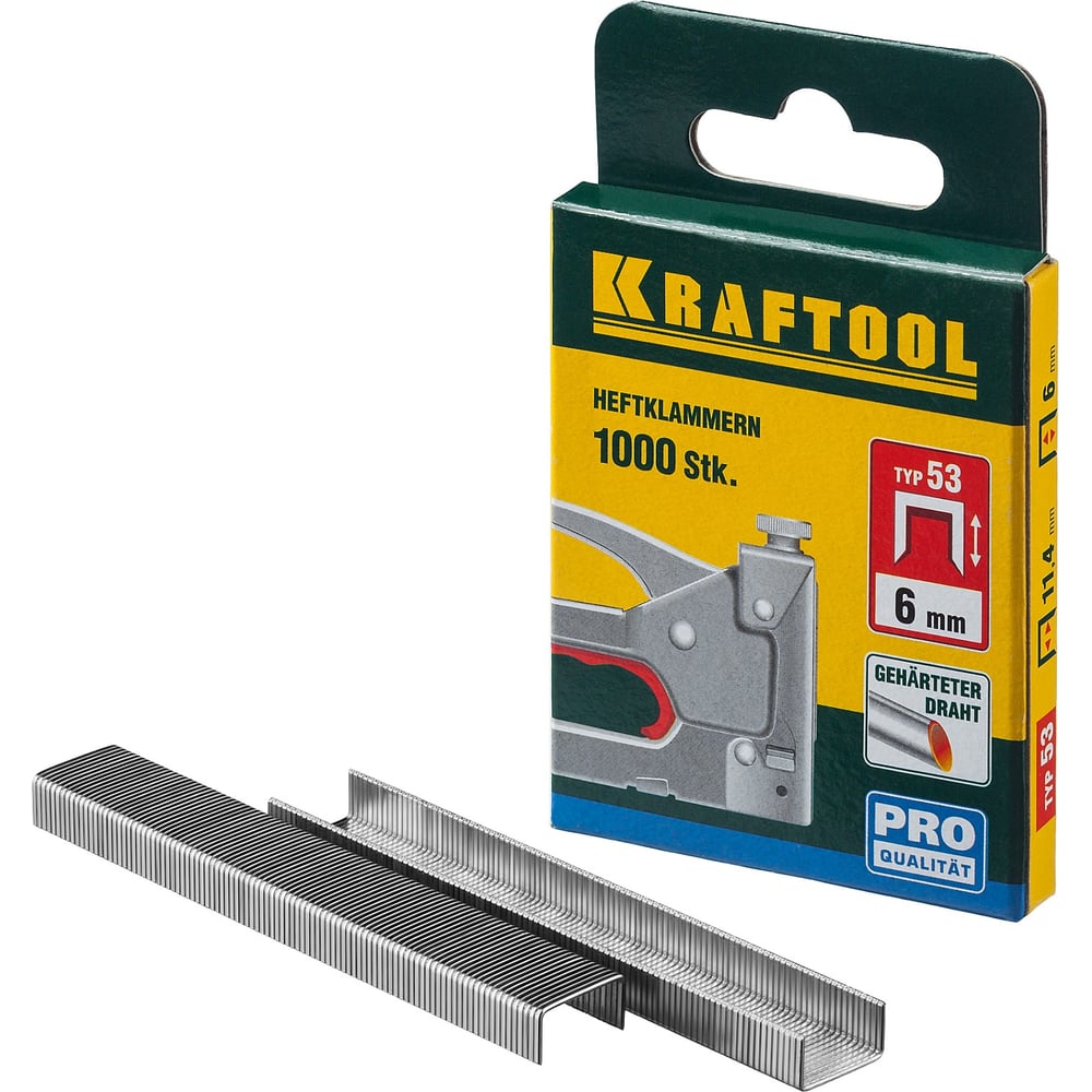 Скобы KRAFTOOL EXPERT тип 53 6 мм (1000 шт.) 31670-06