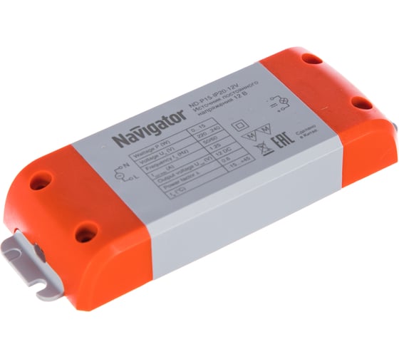 Изображение товара Драйвер Navigator LED, 15w, 12v 71460