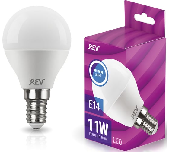 Изображение товара Светодиодная лампа REV G45 Е14 11W, 4000K, нейтральный свет 32506 2