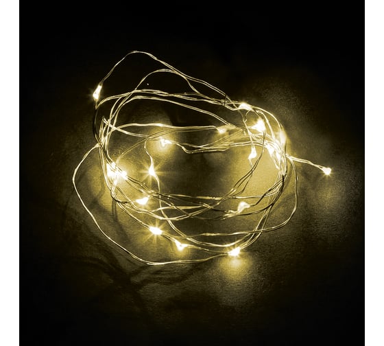 Изображение товара Гирлянда FERON 20 LED 2700К, батарейки 2 АА, IP 20, шнур 0,5м ,CL570 32364