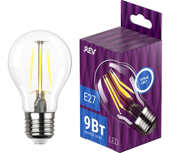 Изображение товара Светодиодная филаментная  лампа REV A60 E27 9W, 4000K 32476 8