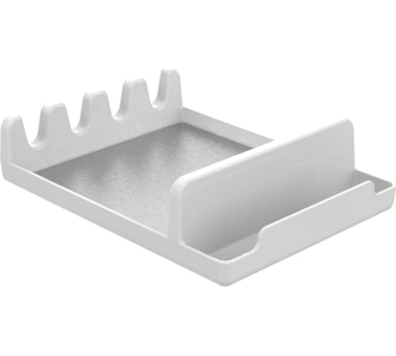Изображение товара Подставка для крышек PRIMANOVA 15.5x14.5x5.5, ложек, поварешек, пластик, сталь, белый M-E86-01