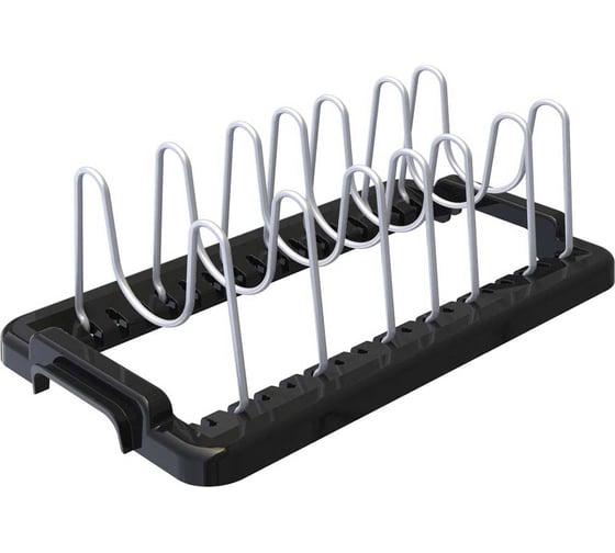 Изображение товара Держатель для крышек PRIMANOVA 18x29,5x13, алюминий, пластик, чёрный M-E82-06