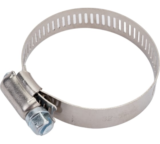 Изображение товара Хомуты Зубр "ЭКСПЕРТ" нержавеющая сталь, просечная лента 12 мм, 32-51 мм, 4 шт 37815-032-51-4