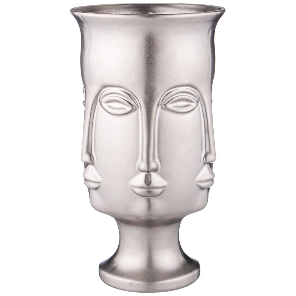 Изображение товара Ваза Bronco 14.5x14.5x26 см керамическая серебристая декоративная