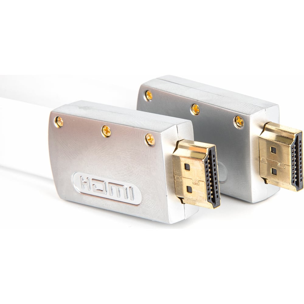 фото Кабель hdmi aopen/qust 19m/m ver 2.0, 5m, aopen серебряно-белый flat acg568f-s-5m