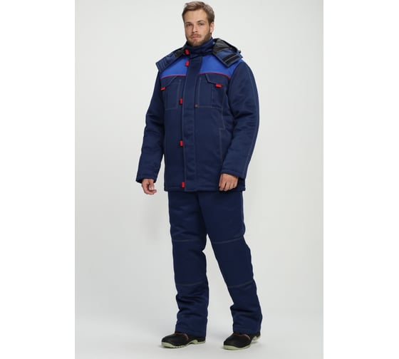 Изображение товара Зимний костюм Флофт-2, ткань Смесовая, 210, полукомбинезон, темно-синий/васильковый, 56-58; 182-188 Факел 87473573.008