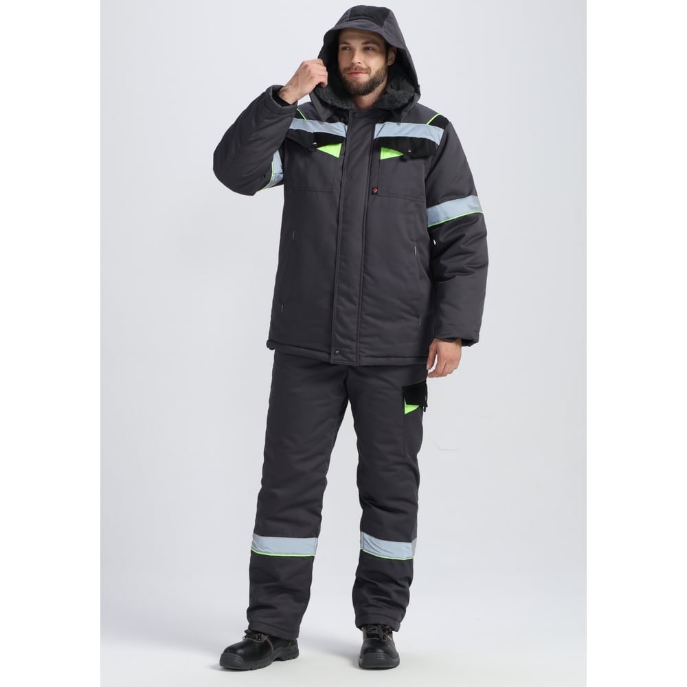 Изображение товара Костюм зимний ФАКЕЛ Ховард ткань Смесовая, 240 г/кв. м, п/к, темн. серый/черный/лимонный, размер 64-66, рост 170-176 87476477.011 Изображение товара Костюм зимний ФАКЕЛ Ховард ткань Смесовая, 240 г/кв. м, п/к, темн. серый/черный/лимонный, размер 64-66, рост 170-176 87476477.011