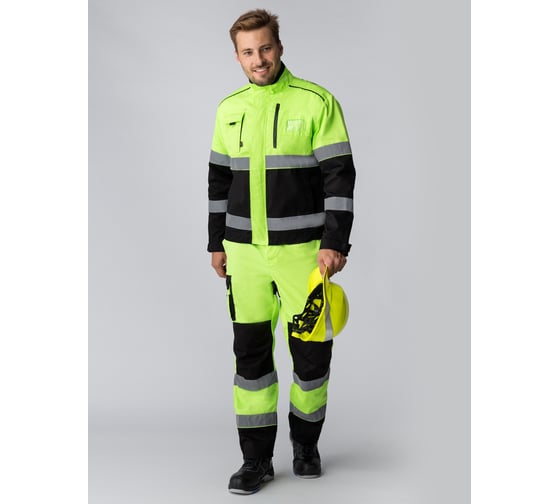 Изображение товара Куртка ФАКЕЛ Сигнал-1 дорожник ткань Балтекс, 210 г/кв. м, лимонный/черный, размер 60-62, рост 182-188 87481758.010