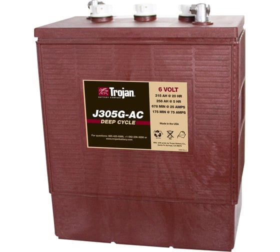 Изображение товара Аккумуляторная батарея Trojan 6в 315Ач (комплект 4 шт), J305G-AC