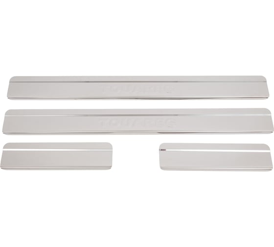 Изображение товара Накладки внутренних порогов DolleX VW Touareg 2015-> ступенчатые нержавеющая сталь комплект 4 шт. NSI-011