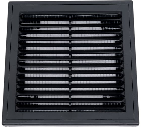Изображение товара Решетка вентиляционная вытяжная Серия ВР 150x150 мм, с рамкой, материал пластик, графит ВИЕНТО 1515ВР-графит