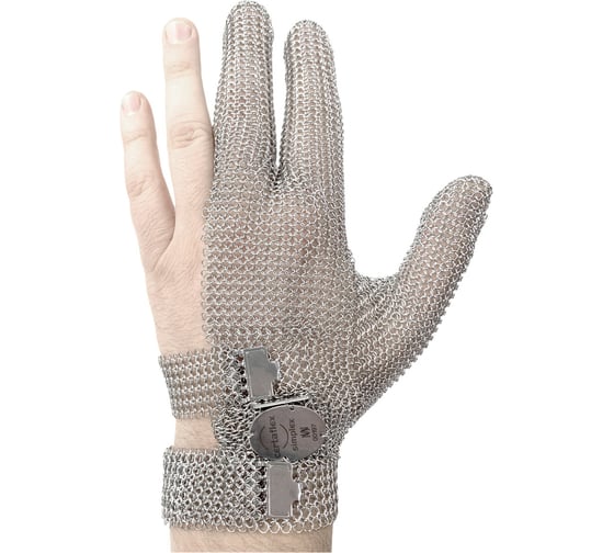 Изображение товара Перчатка кольчужная 3-палая Certaflex Simplex с металлической застежкой, размер L арт. CS0003009L