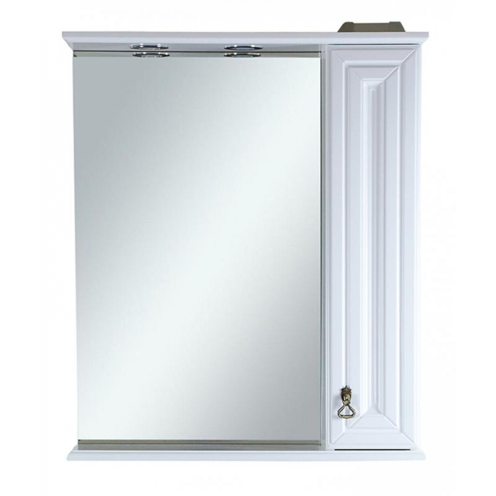 Купить Зеркальный шкаф misty лувр-65 правый, белый п-лвр03065-012п