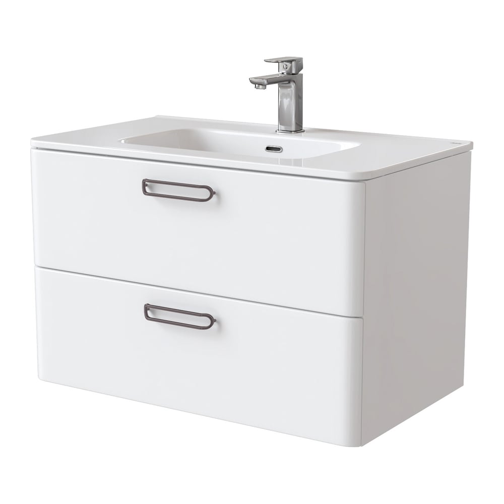 Изображение товара Тумба с умывальником IDDIS Brick подвесная, 80 см, белая BRI80W0i95K