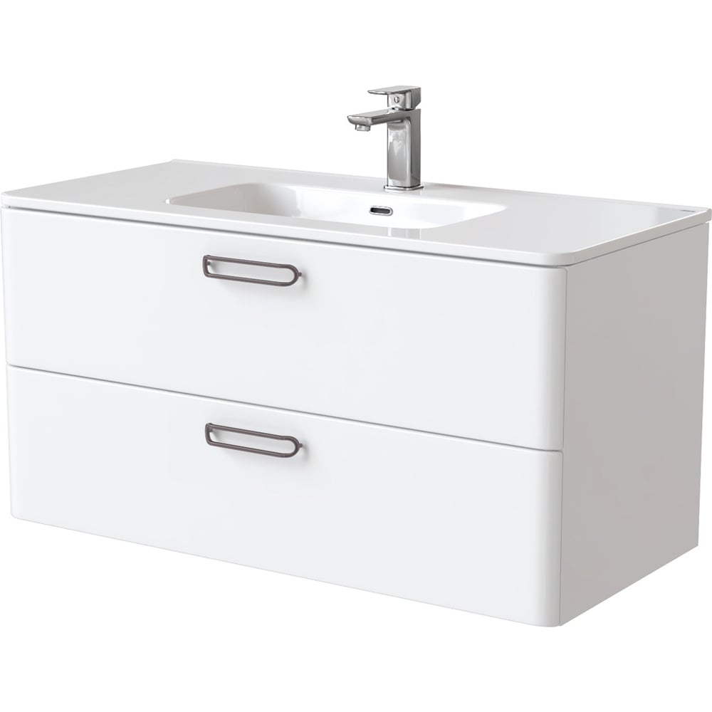 Изображение товара Тумба с умывальником IDDIS Brick подвесная 100 см белая