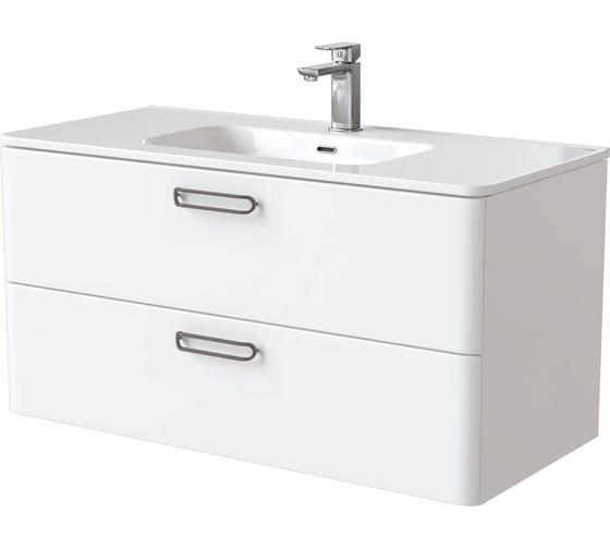 Изображение товара Тумба с умывальником IDDIS  Brick подвесная, 100 см, белая BRI10W1i95K