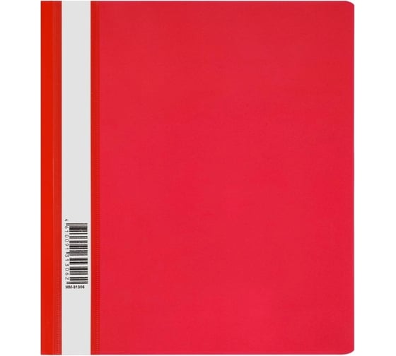 Изображение товара Папка-скоросшиватель СТАММ пластик, А5, 180 мкм, красная, с прозрачным верхом ММ-31306