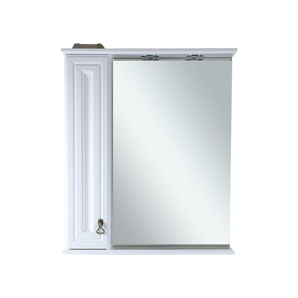 фото Зеркальный шкаф misty лувр-65 левый, белый п-лвр03065-012л